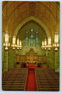 Branson Missouri MO Postcard Interior Gothic Williams Chapel Campus Of College