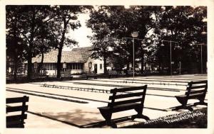 Traverse City Michigan Shuffle Board Courts Real Photo Antique Postcard K94919