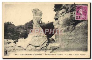 Postcard Old Saint Georges de Didonne Vallieres Les Rochers The woman Tete