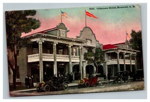 Vintage 1910's Colorized Photo Postcard Gilkeson Hotel Roswell NM - Antique Cars