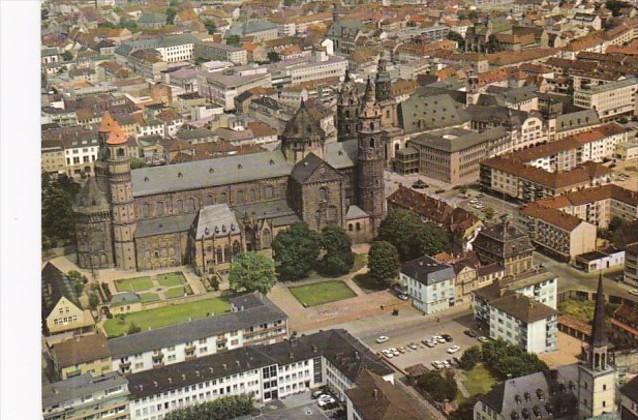 Germany Worms am Rhein Aerial View 1973