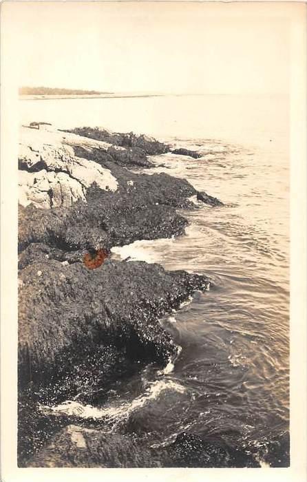 Ocean and Rocks   New England real photo