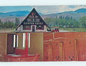 Surface Wear Pre-1980 CIRCLEUP CAMPER COURT CAMPGROUND Dubois Wyoming WY c3805