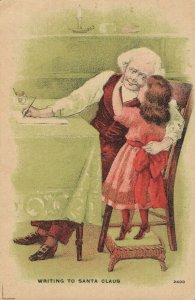 Christmas Writing to Santa Claus Vintage Postcard 06.60