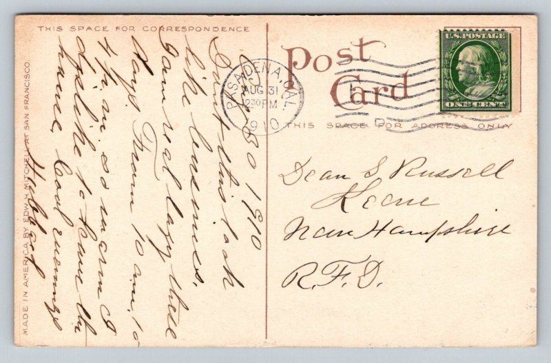 1910  Combined Header and Thresher  Wheat Field   Postcard