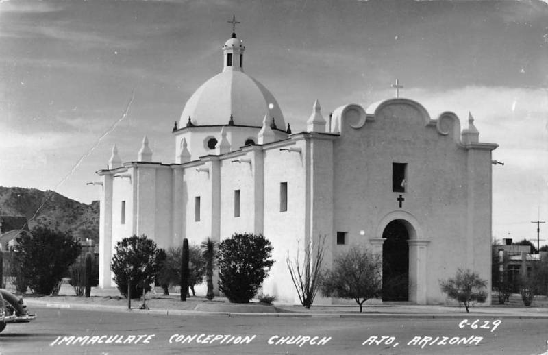 Ajo Arizona Immaculate Conception Church Real Photo Antique Postcard K18751