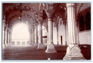 c1910's Agra Fort Hall Of Public Audience Columns View Agra India RPPC Postcard 