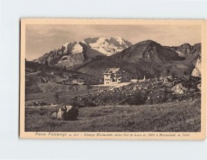 Postcard Albergo Marmolada verso Col di Lana e Marmolada, Passo Falzarego, Italy