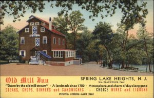 Spring Lake Heights New Jersey NJ Old Mill Inn Linen Vintage Postcard