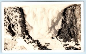 RPPC MT. McKINLEY NATIONAL PARK, AK ~ c1940s  A FROZEN WATERFALL Postcard