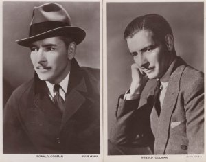 Ronald Colman Picturegoer 2x Real Photo Actor Vintage Postcard s