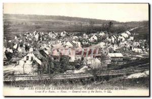 Postcard Ancient Ruins Of The Great War Vaux Army General view of the ruins