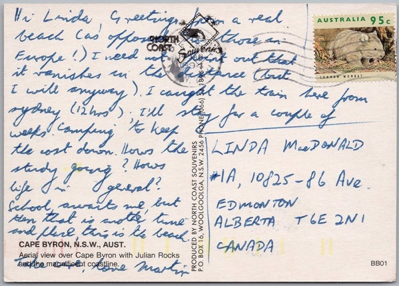 Cape Byron Australia Postcard Aerial View C12