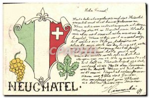 Old Postcard Fantasy Neuchatel Switzerland