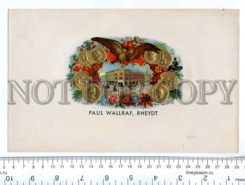 500064 PAIL WALRAFF RHEYDT Vintage embossed cigar box label