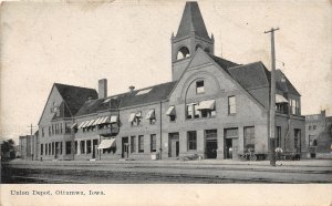 H99/ Ottumwa Iowa Postcard c1910 Union Railroad Depot Station  131