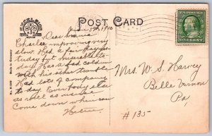 K11/ Donora Pennsylvania Postcard c1910 Superintendent Home Trolley 375