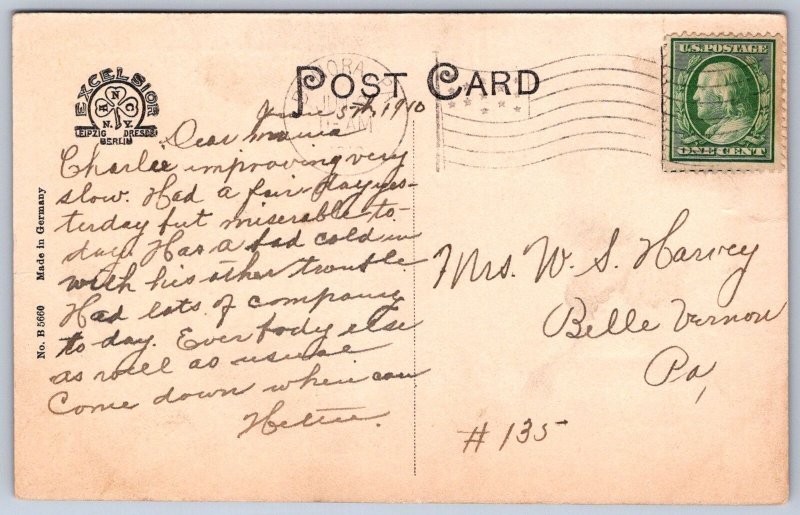 K11/ Donora Pennsylvania Postcard c1910 Superintendent Home Trolley 375