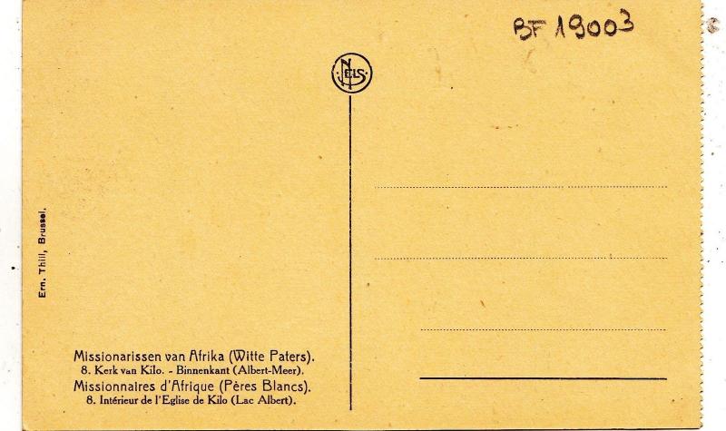 BF19003 missionarissen van afrika lac albert congo   kilo front/back image