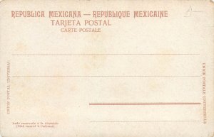 Mexico carts with mules 1900s postcard