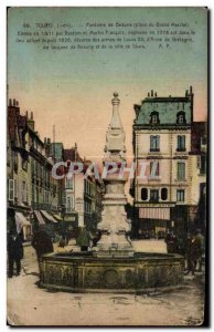 Old Postcard Fountain Tours Beaune Elevee in 1511 by Bastien Francois martin