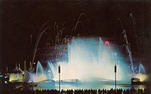 NY - New York World's Fair, 1964-65. Fountain of the Planets at Night