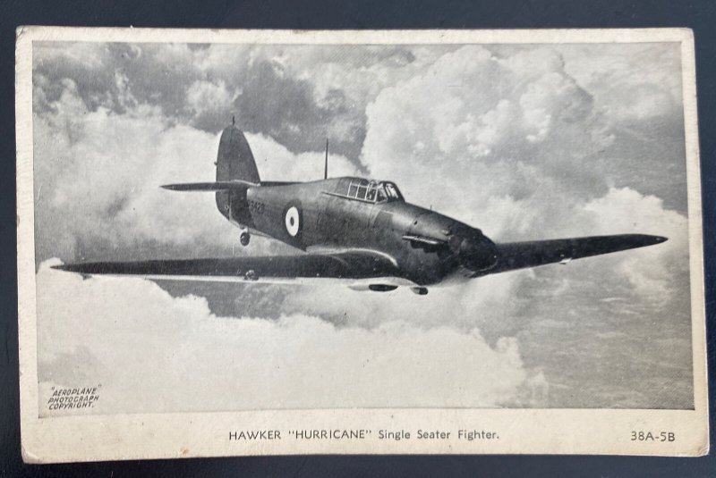 Mint England RPPC Postcard RAF Hawker Hurricane Airplane Single Seater 