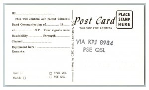 Postcard QSL Radio Card From Birdseye IND. Indiana KPJ-0115