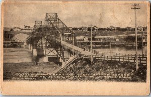 Lewiston and Clerkstone Steel Bridge Snake River ID UDB Vintage Postcard C53