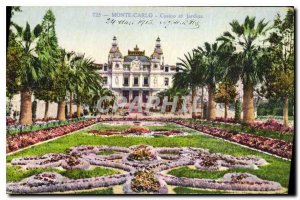 Postcard Old Casino in Monte Carlo and Gardens