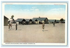 c1920's Brigade Headquarters Camp Hancock Soldiers Augusta Georgia GA Postcard