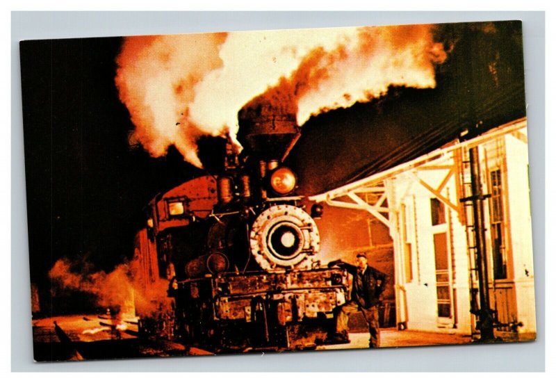 Vintage 1960's Postcard Cass Scenic Railroad Locomotive Cass West Virginia