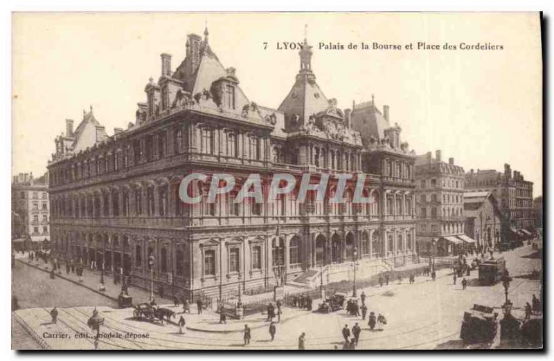 Postcard Old Lyon Palais de la Bourse and Place des Cordeliers