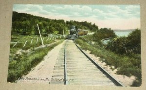 VINTAGE UNUSED POSTCARD LAKE PAMAMAQUAN ME ON LINE OF W.C.R.R. PENNY POSTCARD