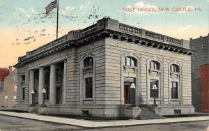 Post Office New Castle Pennsylvania 1909 postcard