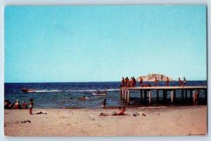 Santa Marta Colombia Postcard Paseo Bastidas Beach c1950's Vintage Unposted