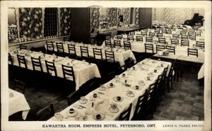 Peterboro Ontario Kawartha Room Empress Hotel Real Photo Vintage Postcard