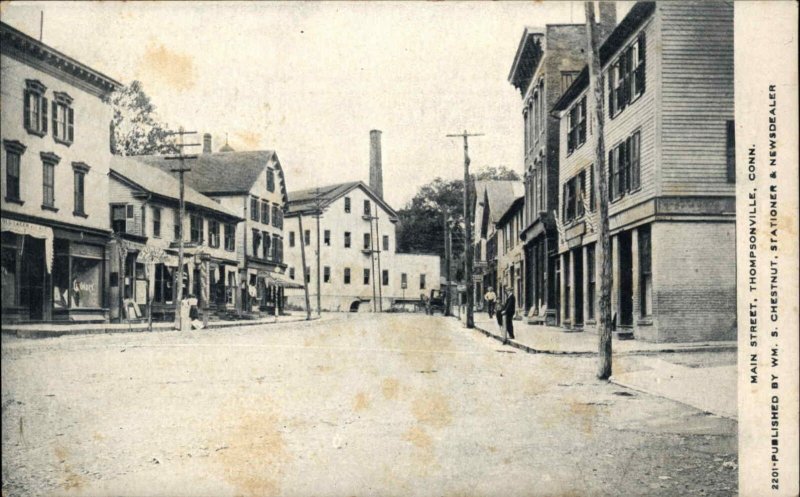 Thompsonville Connecticut CT Main St. c1910 Postcard
