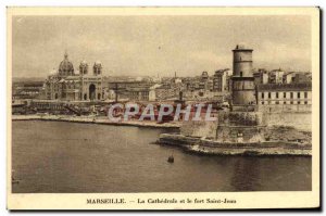 Old Postcard Marseille The Cathedral and Fort St. John