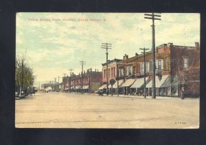 CANAL DOVER OHIO DOWNTOWN THIRD STREET FROM WALNUT VINTAGE POSTCARD 1911