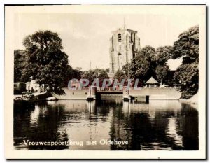 Postcard Modern Vrouwenpoortsbrug puts Oldehove