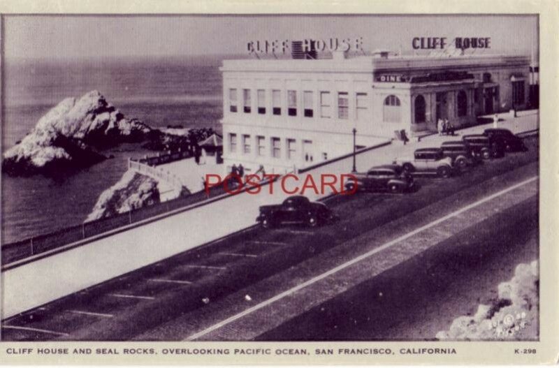 CLIFF HOUSE AND SEAL ROCKS, OVERLOOKING PACIFIC OCEAN, SAN FRANCISCO, CA. 1945