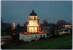 VINTAGE CONTINENTAL SIZE POSTCARD CLOCK TOWER ATOP CITADEL HILL HALIFAX CANADA