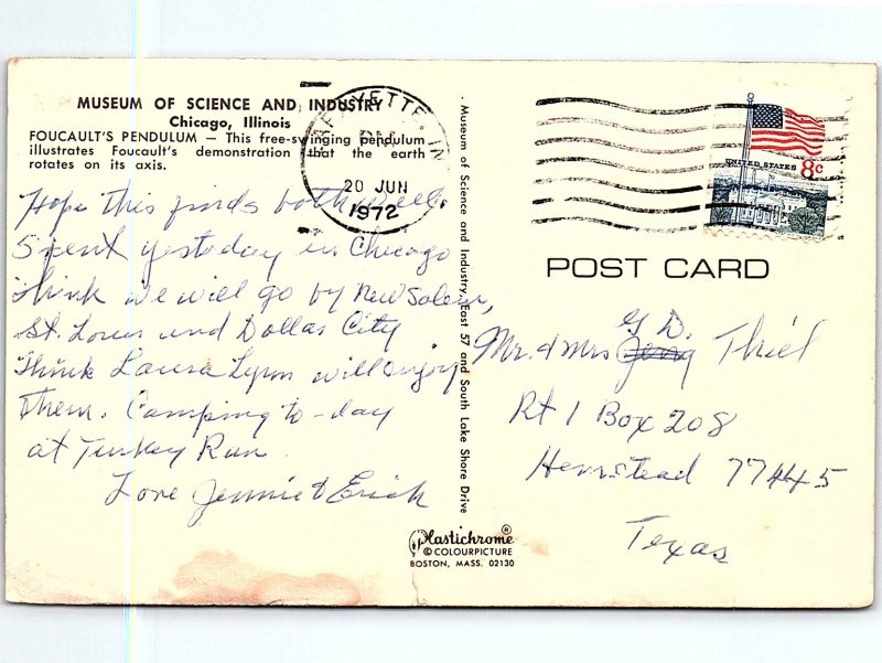Postcard MUSEUM SCENE Chicago Illinois IL AI5346