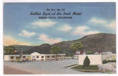 Settle’s Spot at the Rock Motel US 24 Buena Vista Colorado 1961 postcard