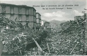 04753 VINTAGE POSTCARD: MESSINA: EARTHQUAKE: VIA DEL TORRENTE-