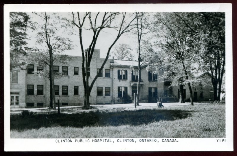 dc1598 - CLINTON Ontario 1950s Public Hospital. Real Photo Postcard