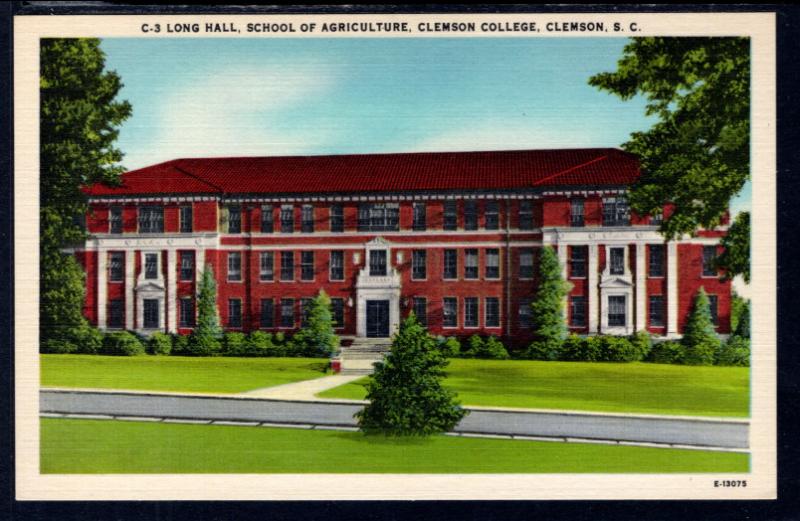 Long Hall,School of Agricultur,Clemson College,Clemson,SC