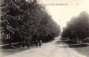 Early Real Photo RPPC,Brandon, WI., Residential Scene,  Old Postcard