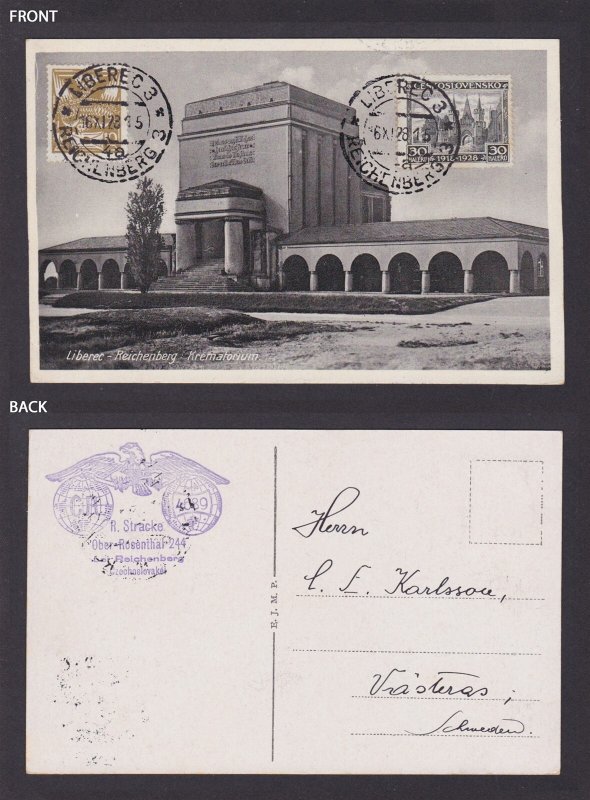 Postcard CZECHIA, Liberec Reichenberg, Crematorium